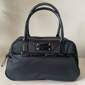 2000s Nylon Kate Spade Patent Trim and Bow Top Handle